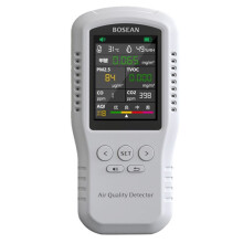 Bosean Moniteur de Qualité de L'Air CO2 PM2.5 HCHO TVOC Moniteur de Température et D'Humidité Détecteur de Qualité de L'Air Domestique