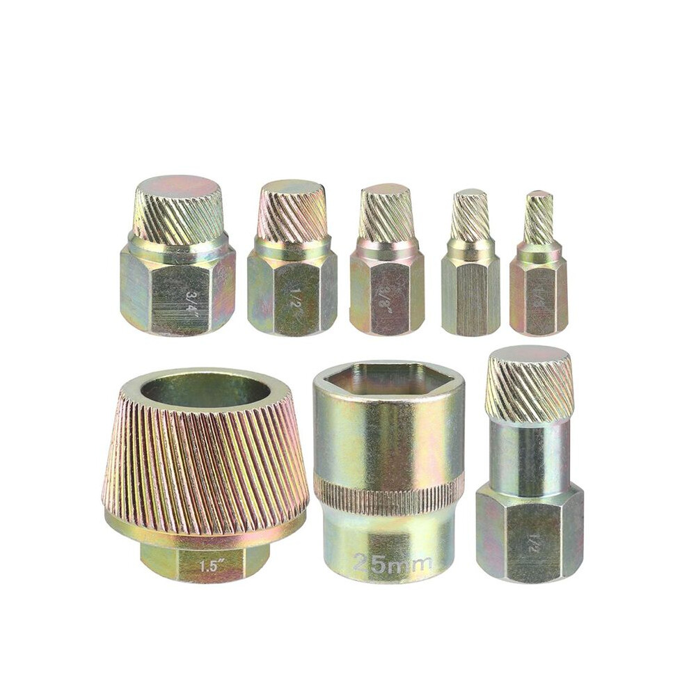1.5 Inch Tub Drain Extractor, 8Pcs Pipe Nipple Extractor, Rusted Drain Tub Bathtub Stopper, Strong Grab Plumbing Tools 4711592926512