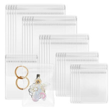 150pcs Clear PVC Jewelry Bags Plastic Jewelry Pouches Rings Earrings Storage Bags Anti Tarnish Lock Bags