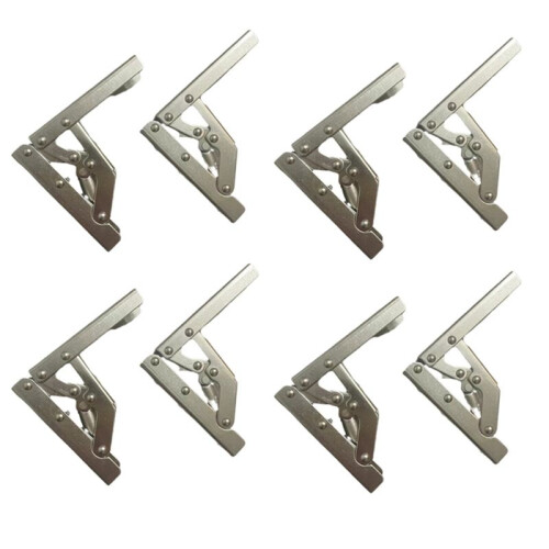 8pcs Self-Locking Folding Hinges Brackets Spring for Replace Old Hinges Cabinets Installation Tools Spare Parts