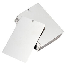 12 Pcs 304 Stainless Steel Engraving Blanks, 3.4x2.1 Inch Rectangle Blank Tag Metal Stamping Blanks Pet Tags 1-Hole