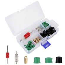 HVAC Hose Gasket,HVAC Hose Seals HVAC 71Pcs Air Condition Repair Kit Repair Tool 10Pcs Valve Cores 50Pcs Hose Gaskets
