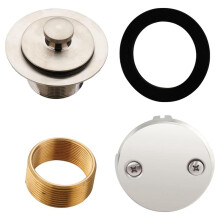 Turn Tub Drain Trim Kit with Two-Hole Overflow Faceplate, Universal Fine/Coarse Thread Replacement for Bathtubs