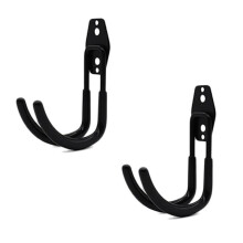 2 Wall-Mounted Composite Pulley with Wall-Mounted Bow Frames Storage and Display Equipment Metal Hooks Black