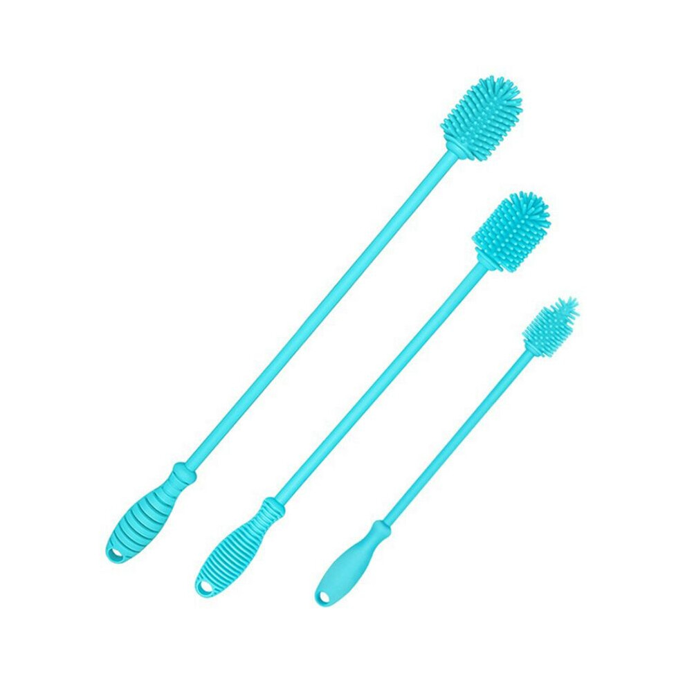 3Pcs Silicone Bottle Brush Cleaner Set, Long Handle Bottle Cleaning Brushes For Narrow Neck Containers, Water Bottles 4712340769894