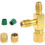 Quick Coupler Access Tee, 1/4'' SAE Valves Core Tee Adapter Brass Refrigerant with Swivel Connector 1