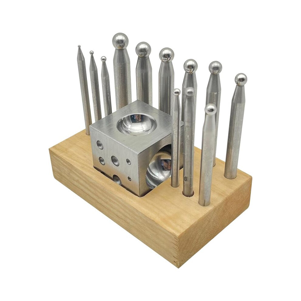 13Pcs Dapping Doming Punch Block Set For Jewelry Making And Metal Forming 6033327669258