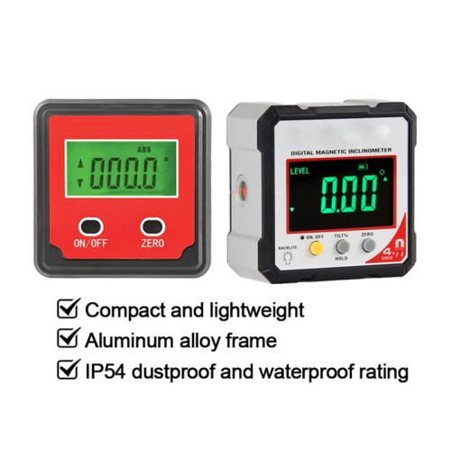 Digital High Precision Goniometer Electronic Level Box Magnetic Protractor Inclinometer IP54 Angle Meter Gauge 393L