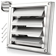 4 Inch Metalen Ventilatiekap voor Wasdroger, Roestvrijstalen Buitenmuurventilatie met Rubberen Pakking voor Wasdroger, Afzuigkap en Airco-Ventilatie