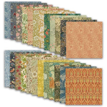 Vintage William Pattern Scrapbook Paper, 24 Sheets 12x12 Inch Double Sided for Crafting