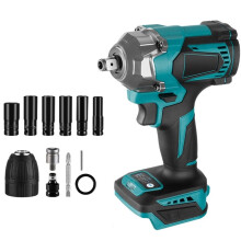 1200N.M Brushless Electric Impact Wrench Cordless Screwdriver Car Repair Power Tool with Socket for  Battery B