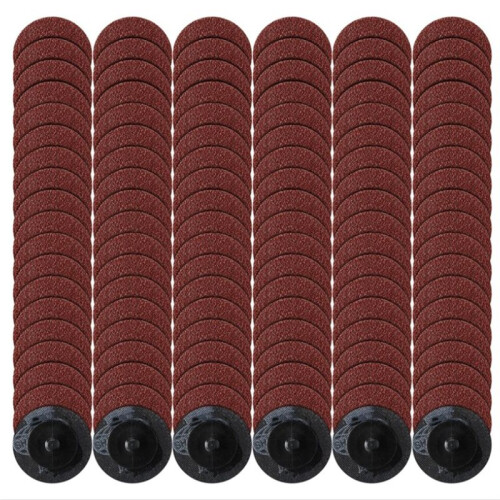 100Pcs 2" 80 Grit Sanding Disc Quick Change Disc Die Grinder Sanding Disc for External Prep Strip Grind Finish Burr Rust