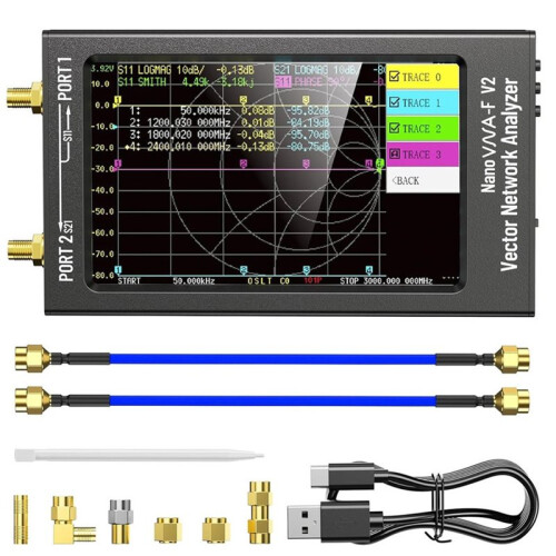 -F V2 Vector Network Analyzer 50KHz-3GHz, 4.3inch Screen, 5000mAh Battery
