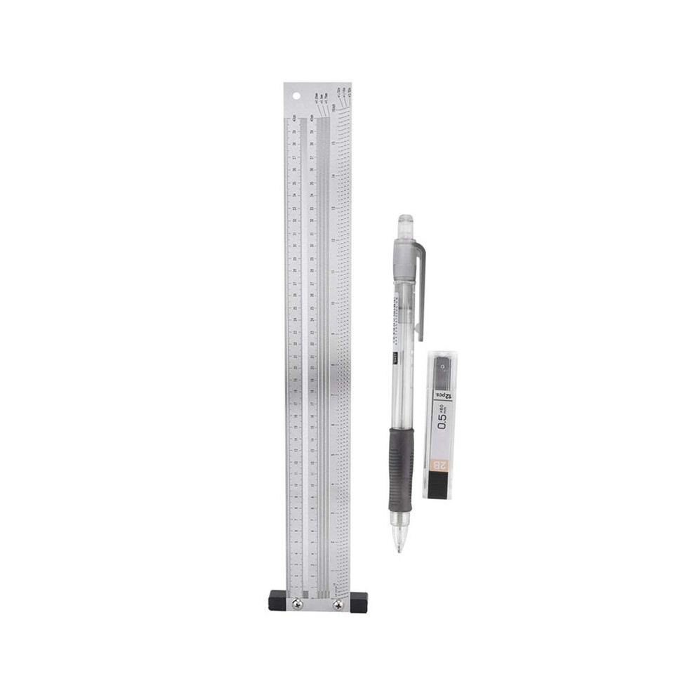 Ultra Precision Marking Ruler, Stainless Steel Metric Version Woodworking Scribing Ruler Gauging High Precision T Square 4711391336321