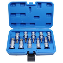 10Pcs Set 1/2inch Hexagon Socket Bit Kit Six Angle Sleeve Hex Socket Wrench for Ratchet Wrench Auto Repair Hand Tool M
