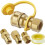 1/2 Inch Natural Gas Quick Connect Fitting Set, Propane Quick Connect Fittings, 4 Pcs Solid Brass Kit 1