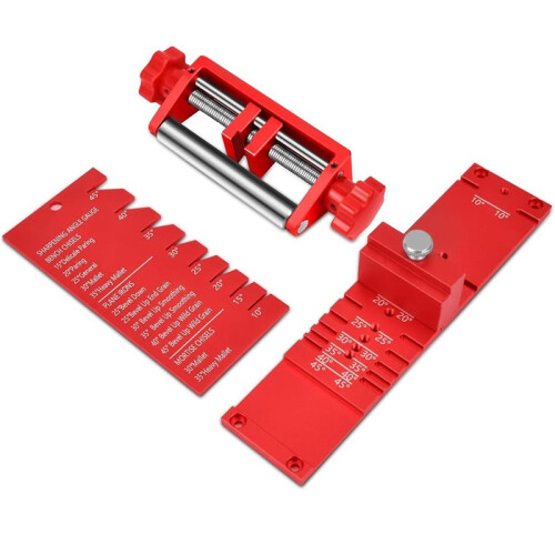 Chisel Sharpening Jig Kit for Woodworking, Adjustable 0.1" to 2.8" Width with Angle Gauge From 10 to 45