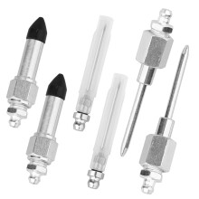 6 Delar Tillbehörsset för Fettnålar, Inklusive 2 Fettnålsmunstycken, 2 Fettnålsdispenser och 2 Gumminippeladapters