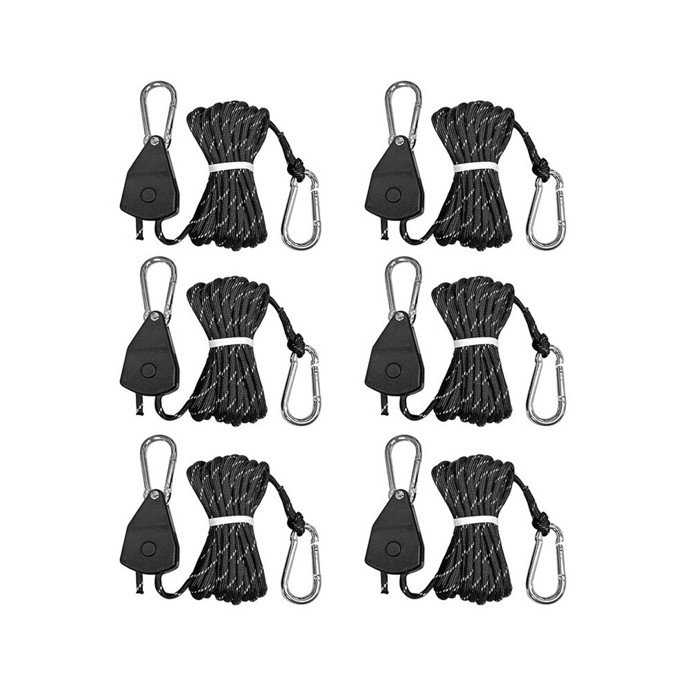 6Pcs 14Ft Retractable Paracord Rope Tie Down Ratchet Strap Adjustable Outdoor Windproof Tightener Tensioner 6032467482505