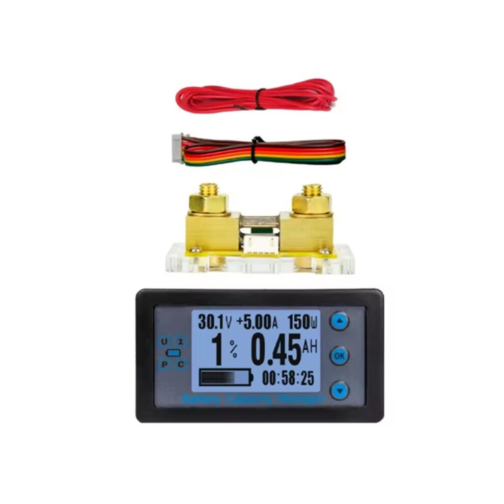 Meter 100A Ammeter Voltmeter Wattmeter Digital Multimeter 8-120V Battery Tester With Shunt 6033420750358