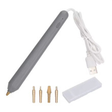 4 Metallspitzen-Folienziehstift-Set in Verschiedenen Größen, USB-Betrieben, Austauschbare Spitzen, Heißfolienziehstift mit Hitzeaktivierung