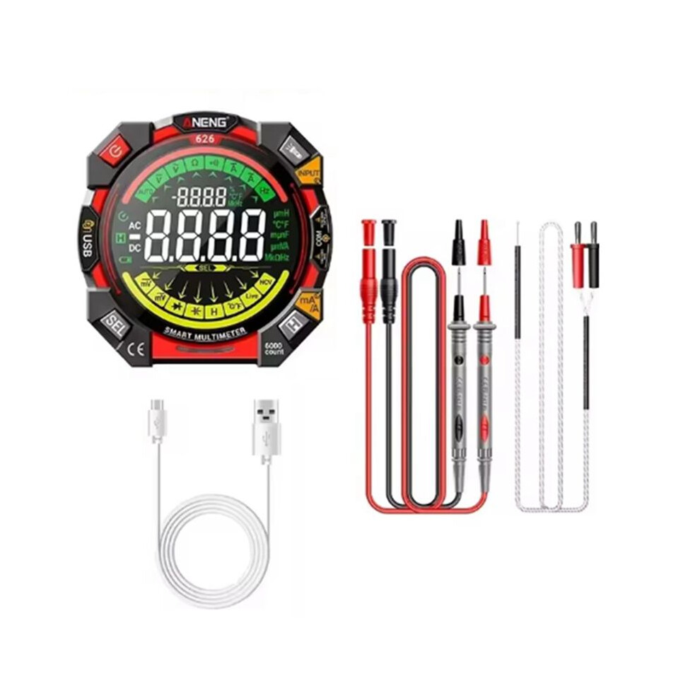 Aneng 626 Multitester 600V Voltage Test 6000 Counts Multimeter Portable Ohmmer Current Meter Rechargable Usb Detector Tools 4711769382066