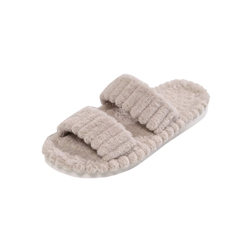 Pantofole da donna Willtoo con capelli ricci e design color caramella per uso interno, morbide e comode per la casa 1