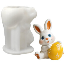 Candle Making Molds Heat Resistant Crafts Tool Bunny with Egg Mold for Friends Students Adults Men Women Easter Party