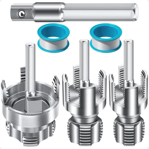 Internal & External Pipe Threading Tool Set 1/2" 3/4" 1" PVC Plastic Pipe Threader Kit,Drill Compatible for Plumbing