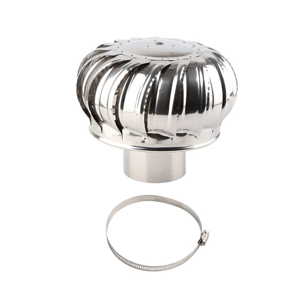 4.33In Stainless Steel Roof Ventilator - Silent, Automatic Wind Turbine Air Vent 6032904595560