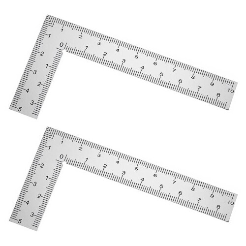 2 PCS Right Angle Rulers L Shaped Steel Ruler,90 Degree Angle Framing Square Ruler for Measuring Tools