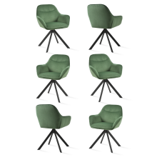 (Forest Green, Set of 6) Goeurvant Swivel Dining Chairs