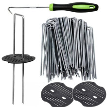 Estacas de Tela para Paisajismo en Forma de U, Resistentes, 50 Unidades, para Cubrir Plantas de Exterior, para Patios, Caminos, Granjas y Patios.