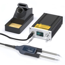 HANDSKIT T12-X2 Soldering Station STM 32 Chip Version 2.1 Digital Adjust Temp Soldering Iron Handle or 5pin Tweezers Handle A2 EU Plug