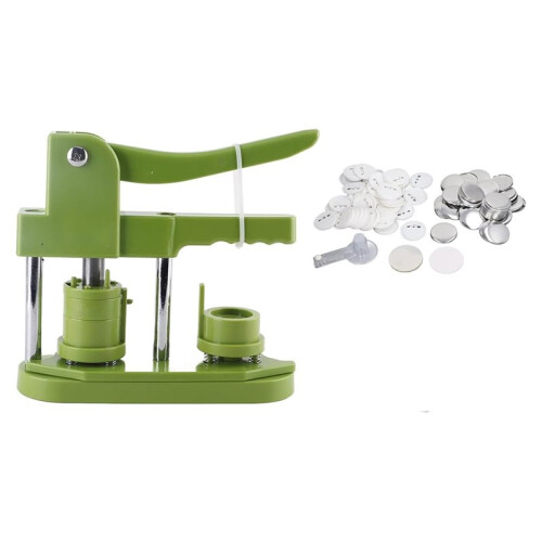 Button Maker Machine Kit with 100 Sets, DIY Badge Button Maker Press Machine Badge Punch Press Pin Set