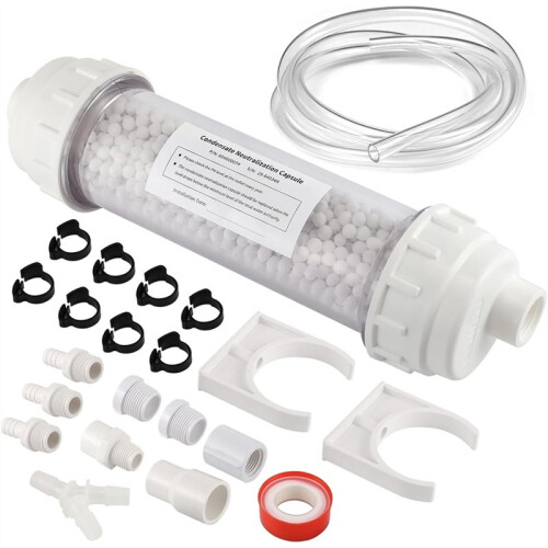 Condensate Neutralizer Kit for Rinnai 804000074,High Stability Microporous Pellets for PH Neutralization,COD Reduction