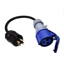 L14-30P Plug to 32A 2P+PE CEE Socket 3x6mm Rubber Wire Heavy Duty Industrial Power Cable for Generator
