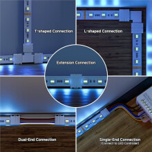 6-Pins 12 mm SMD LED-Connector Kit L-Splitter Haakse Hoek, T-Vorm voor PWM SMD RGB CCT LED-Strips