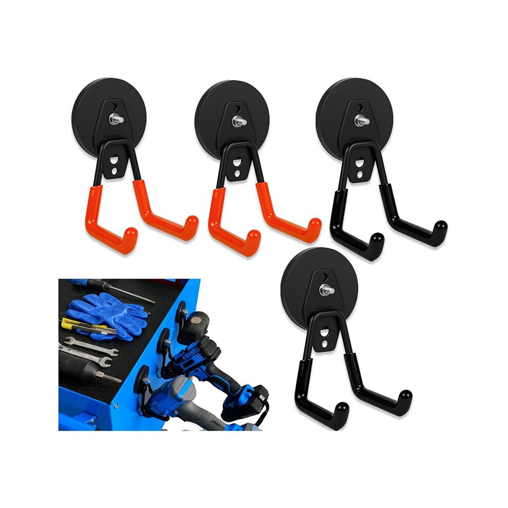 Strong Magnet Hooks Heavy Duty, Rubber Coated No Damage Dual Hook Hangers For Garage Storage, Tools, Garden, Workshop 6032762786292
