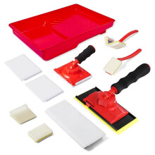 Paint Edger Tool Kit with 360 Rotation Handle, Wall and Ceiling Pad Painter, 7 Inch Paint Pad Set