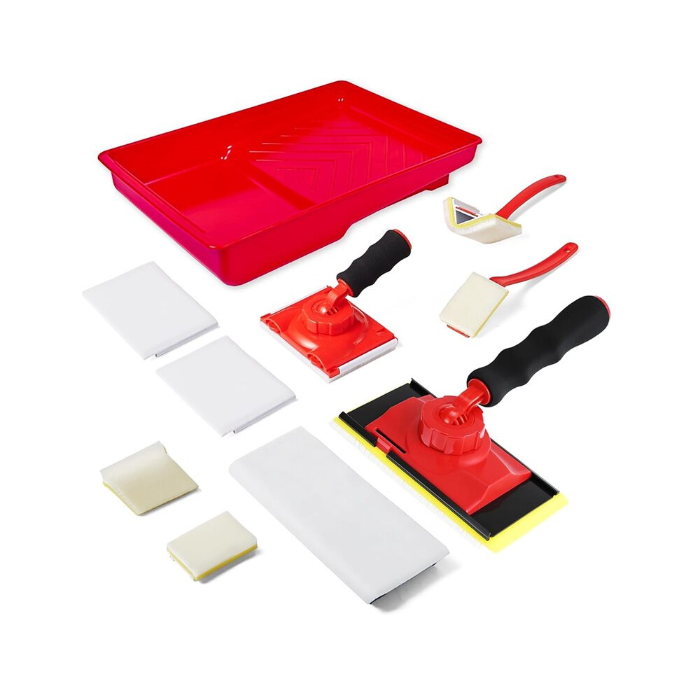 Paint Edger Tool Kit With 360 Rotation Handle, Wall And Ceiling Pad Painter, 7 Inch Paint Pad Set 6031090181991
