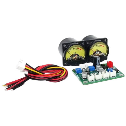 1 Set 35mm VU Meter Stereo Audio Amplifier Level Indicator Audio Meter Backlight Adjustable with Driver Board for AMP 1