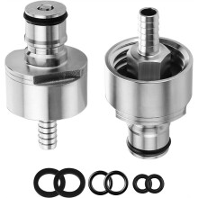 2PCS Stainless Steel Force Carbonation Cap for Soda Bottle Carbonation Cap with 5/16inch Beer Nipple Barb  Lock Cap