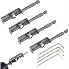 4 Pcs Spring-Loaded Screw Holder Bit,Anti-Drop Operation Bit Holder,Single-Hand Screwdriver Bit Drive Guide Drill Bit