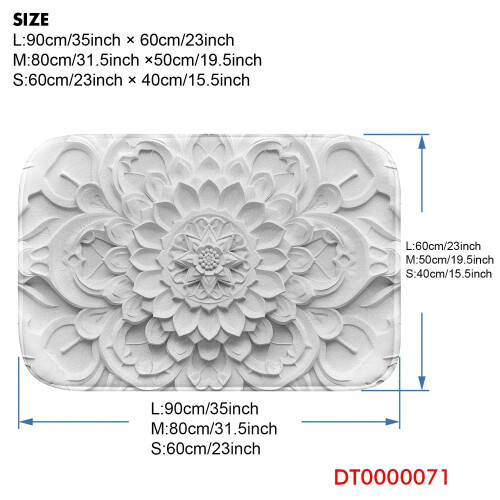 3D Flower71Αντιολισθητικό χαλί μπάνιου από αφρό μνήμης: Απορροφητικό, στεγνώνει 2