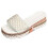 Women's White PU Leather Beach Sandals Slip-On Boho Slides 3
