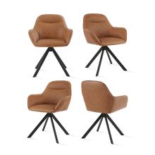 (Brown, Set of 4) GOEURVANT Swivel Dining Chairs
