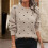 Damen-Pullover mit Polka-Dots, langärmelig, Rundhalsausschnitt, Strickoberteil 7