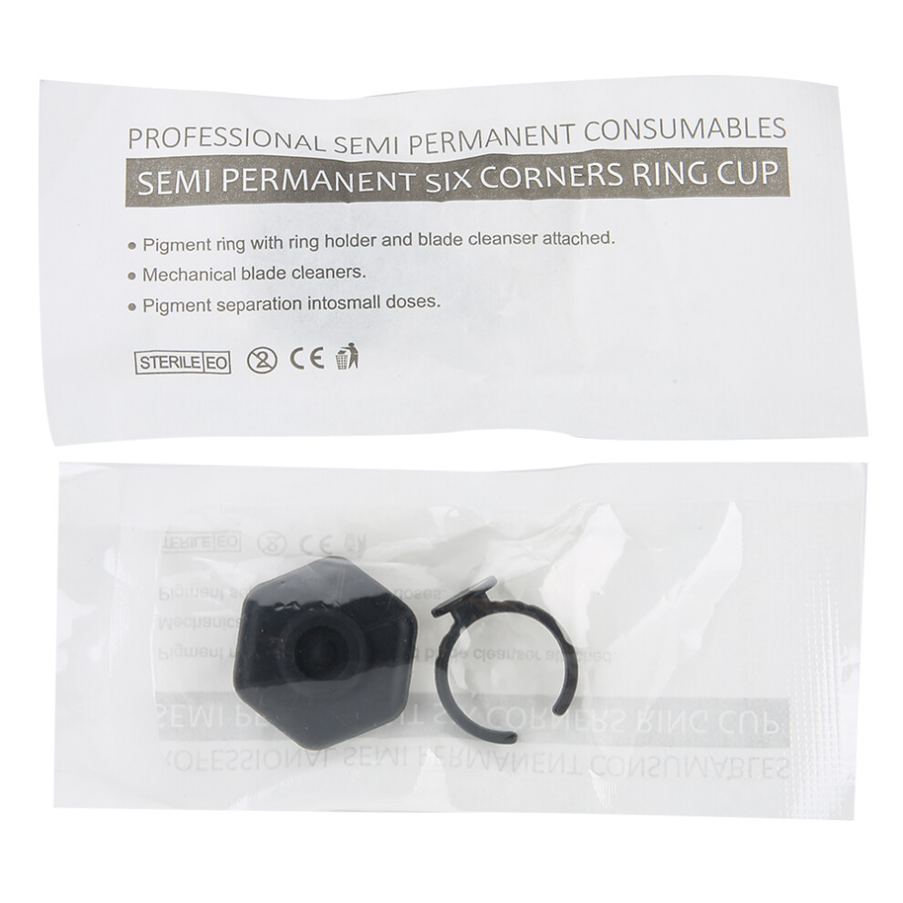 Tattoo Glue Holder For Durable Design Silicone Makeup Rings, Pigment Rings Adjustable Size Microblading Supplies Sponge Ink Caps Capsules For Eyelash