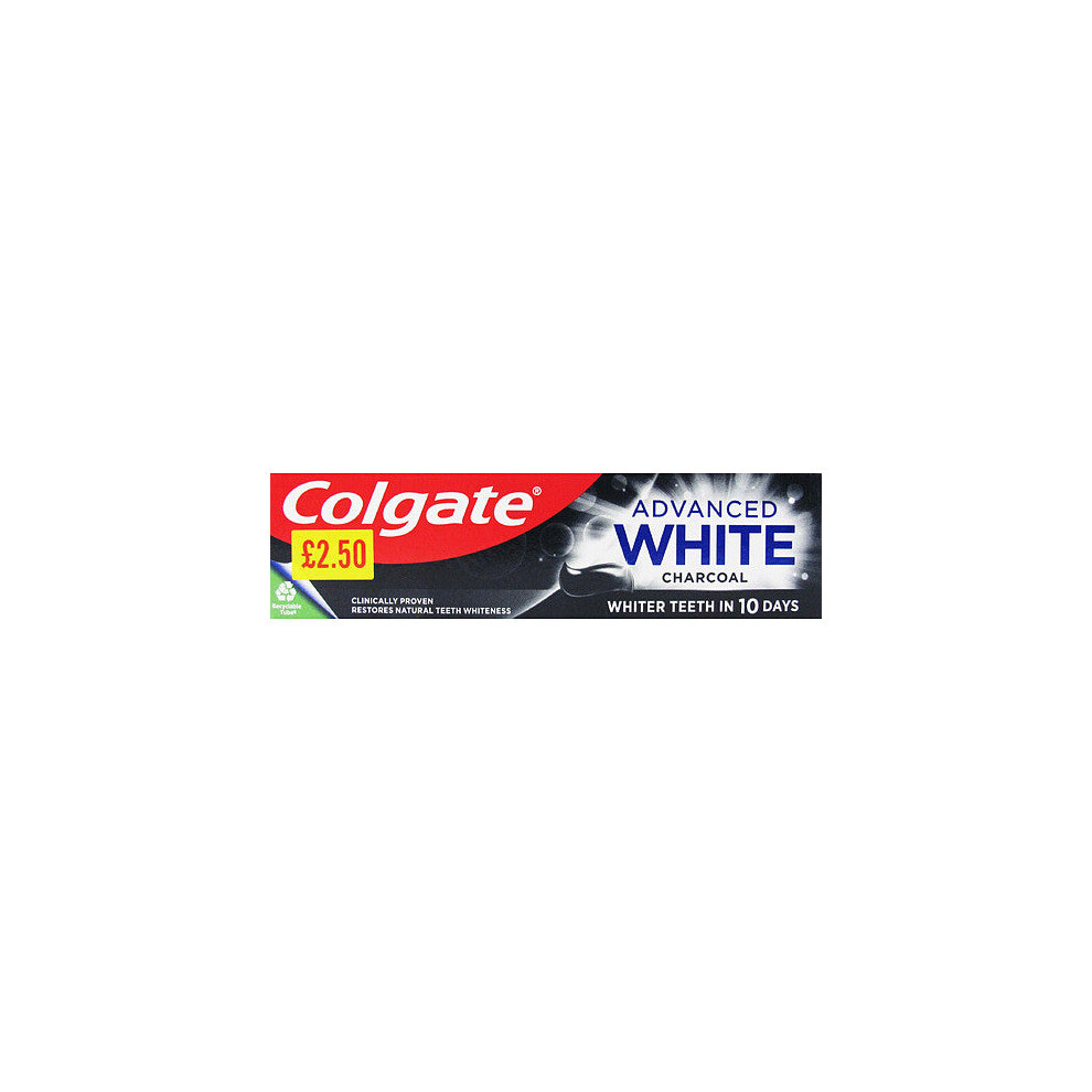 White Colgate Toothpaste Advanced Charcoal 75Ml (Pack Of 6)